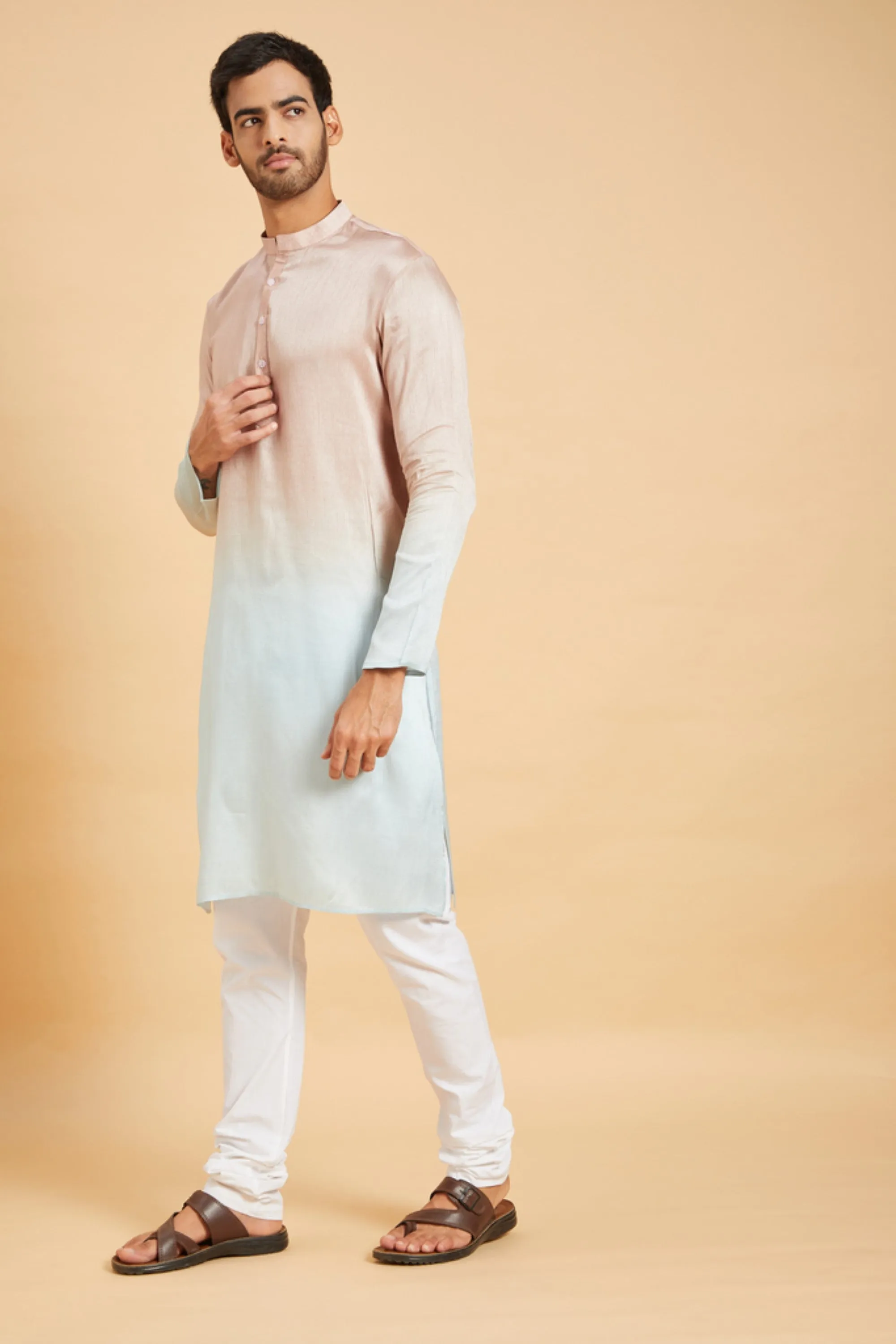 Men's Glidden Ombre Kurta With Crop Pants - Hilo Design