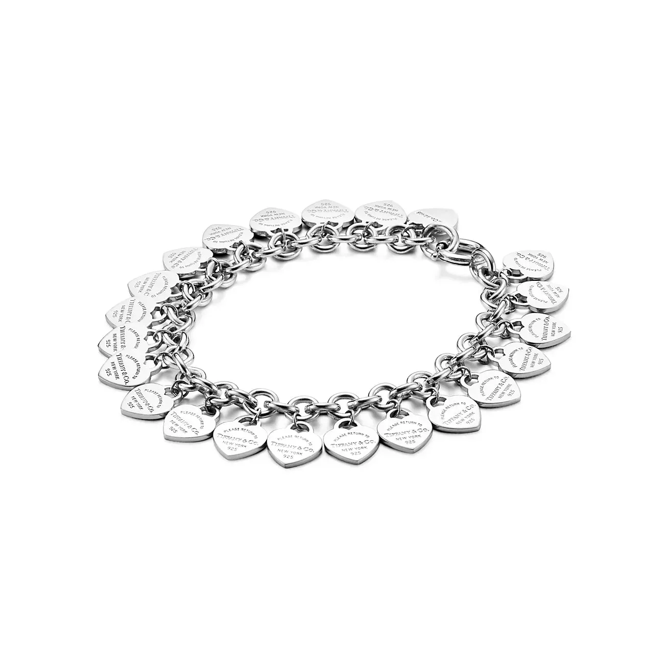 Multi-heart Tag Bracelet in Silver