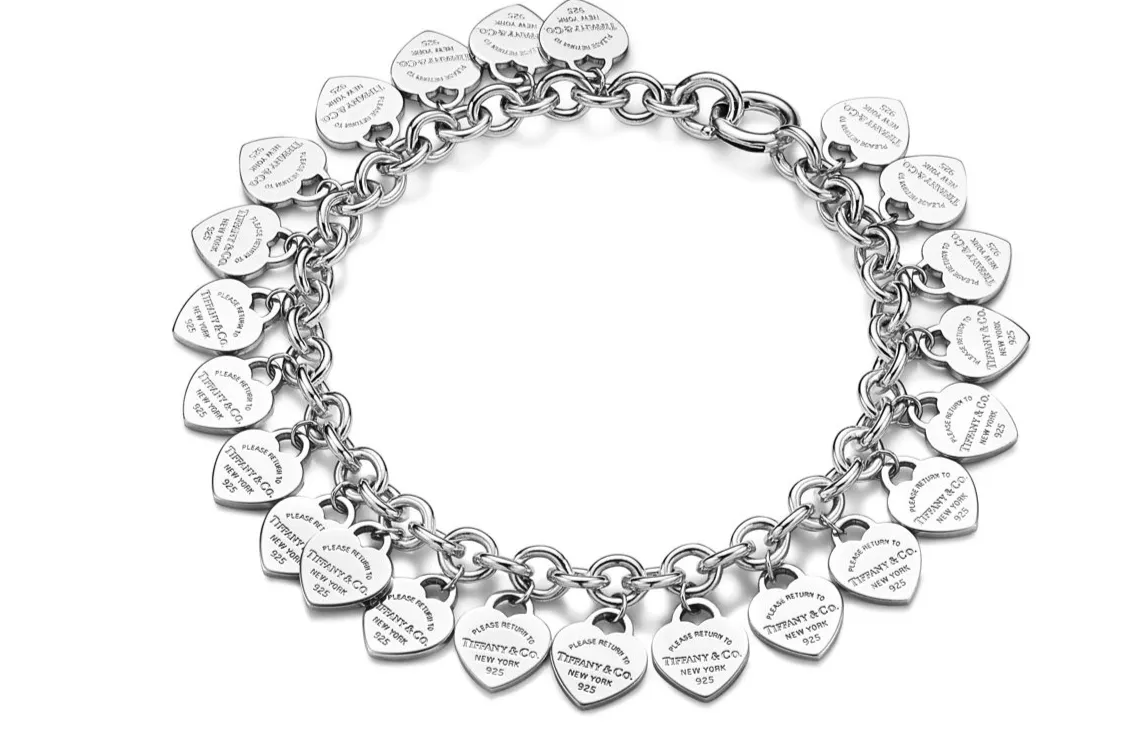 Multi-heart Tag Bracelet in Silver