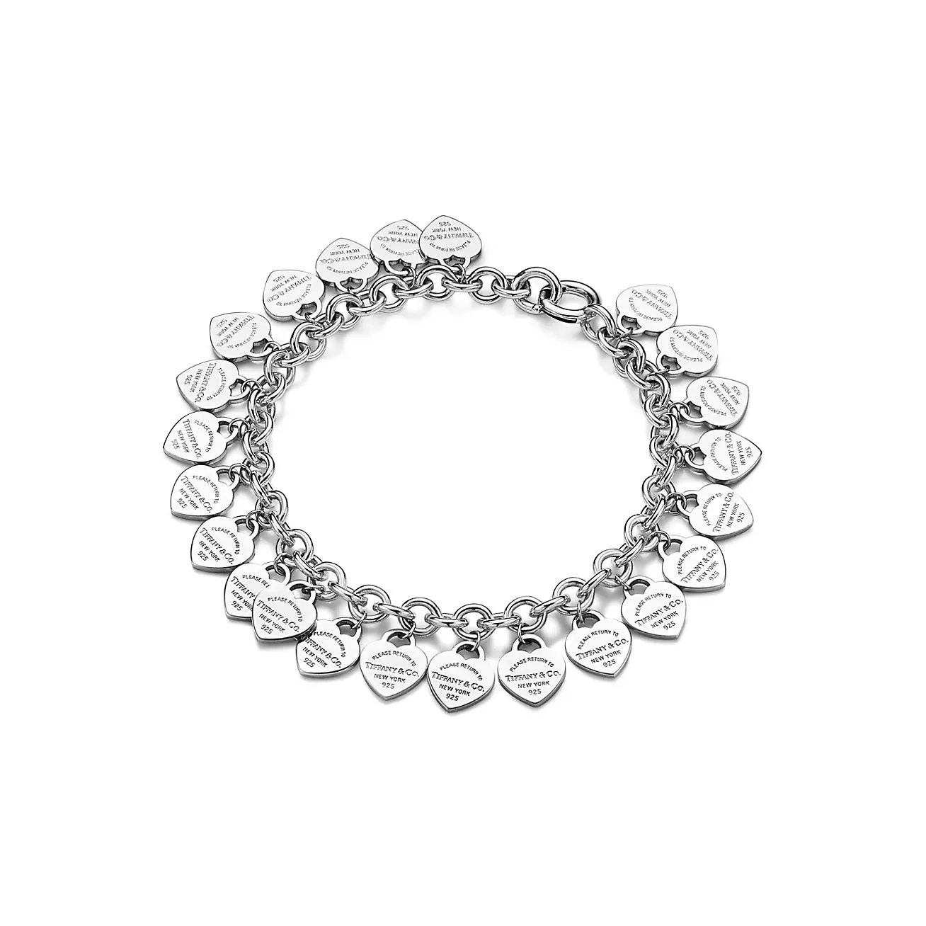 Multi-heart Tag Bracelet in Silver