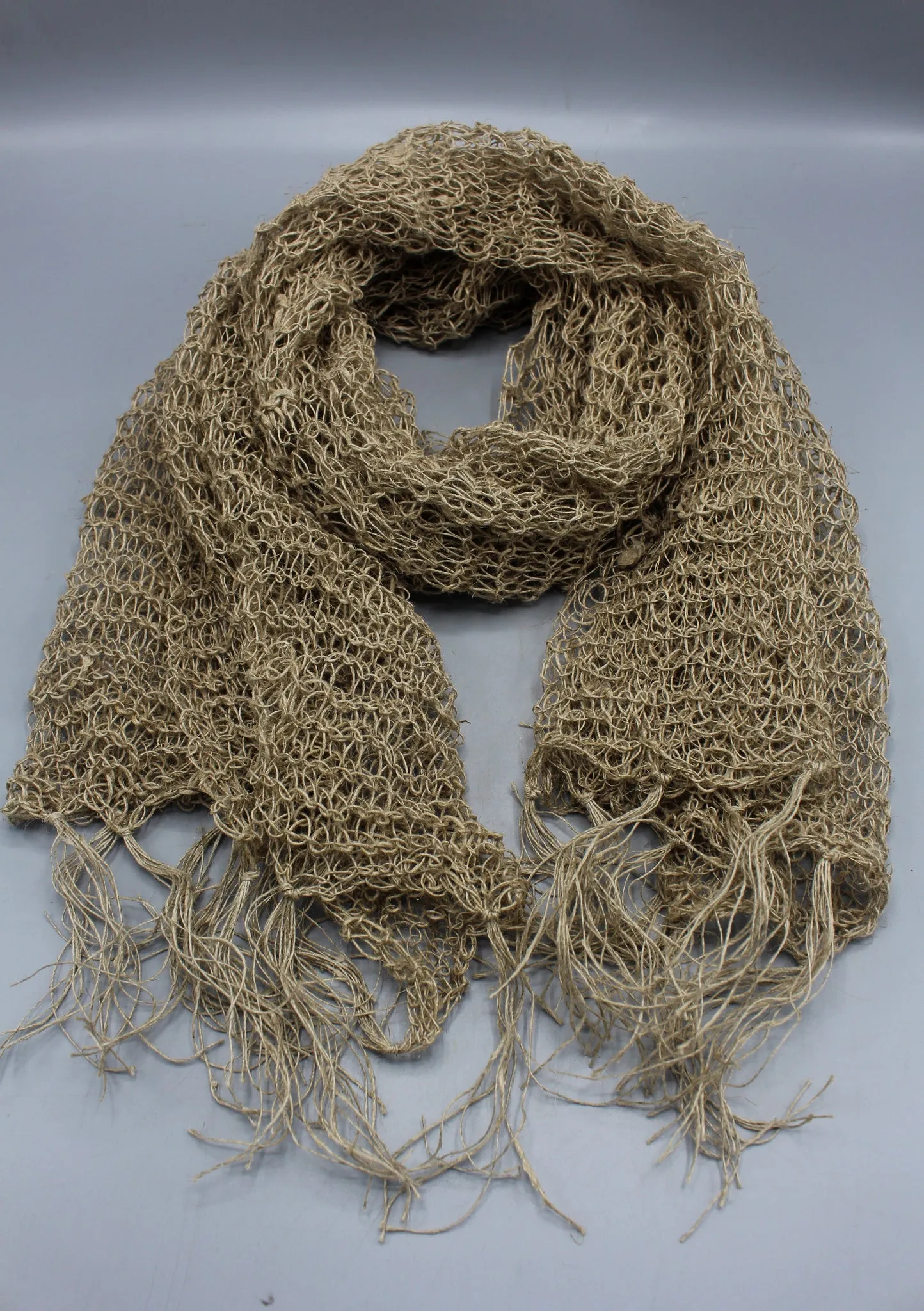 Natural Nettle Yarn Woven Shawl