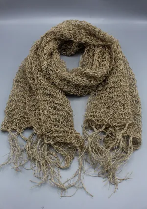 Natural Nettle Yarn Woven Shawl