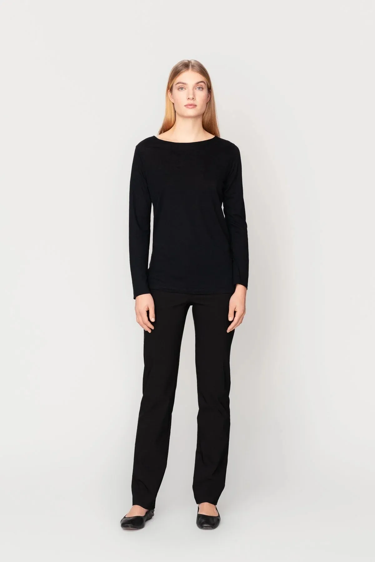 Nina  Straight Leg Trouser.  Black