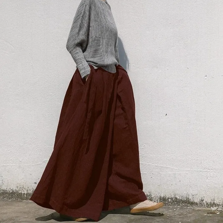 Oversized Wide Leg Linen Pants | Lotus