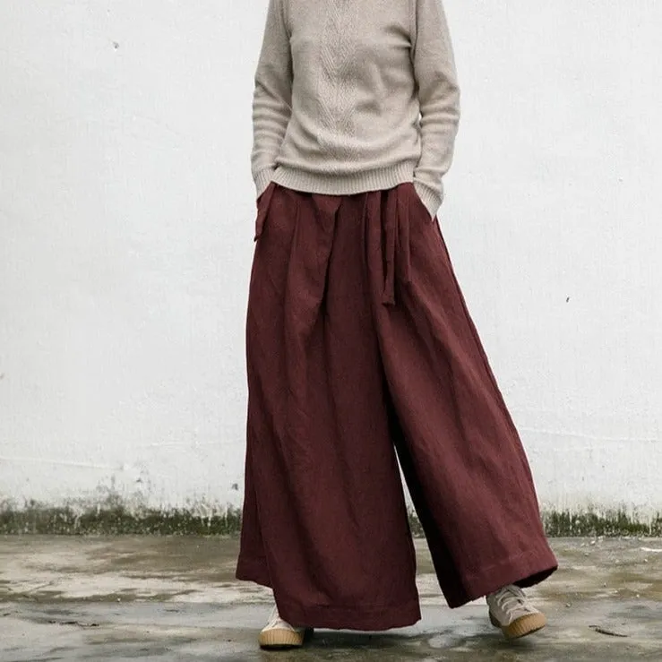 Oversized Wide Leg Linen Pants | Lotus