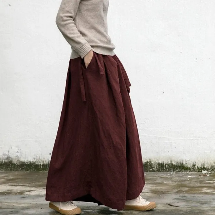 Oversized Wide Leg Linen Pants | Lotus