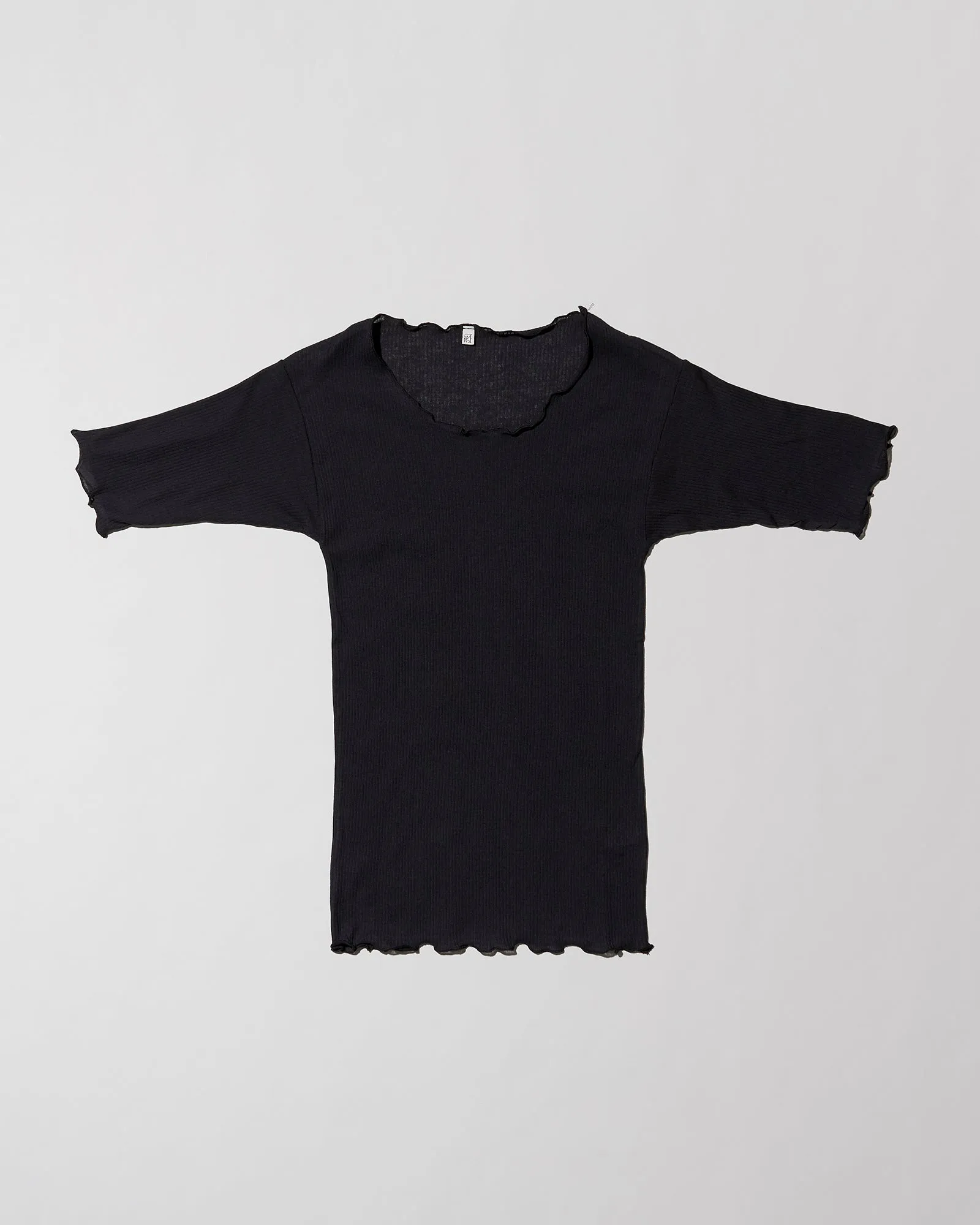 Pama 3/4 Tee Shirt - Organic Cotton Rib - Black