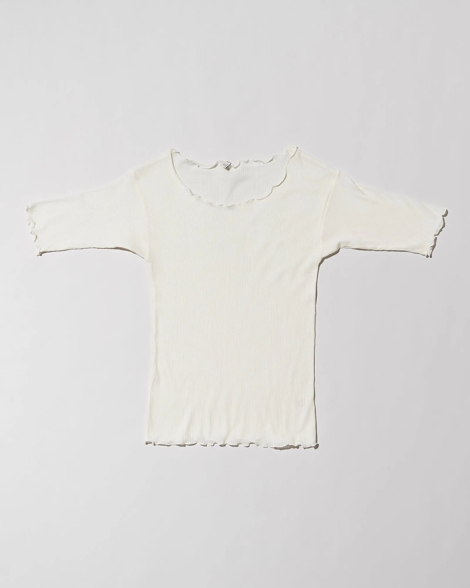 Pama 3/4 Tee Shirt - Organic Cotton Rib - Off White