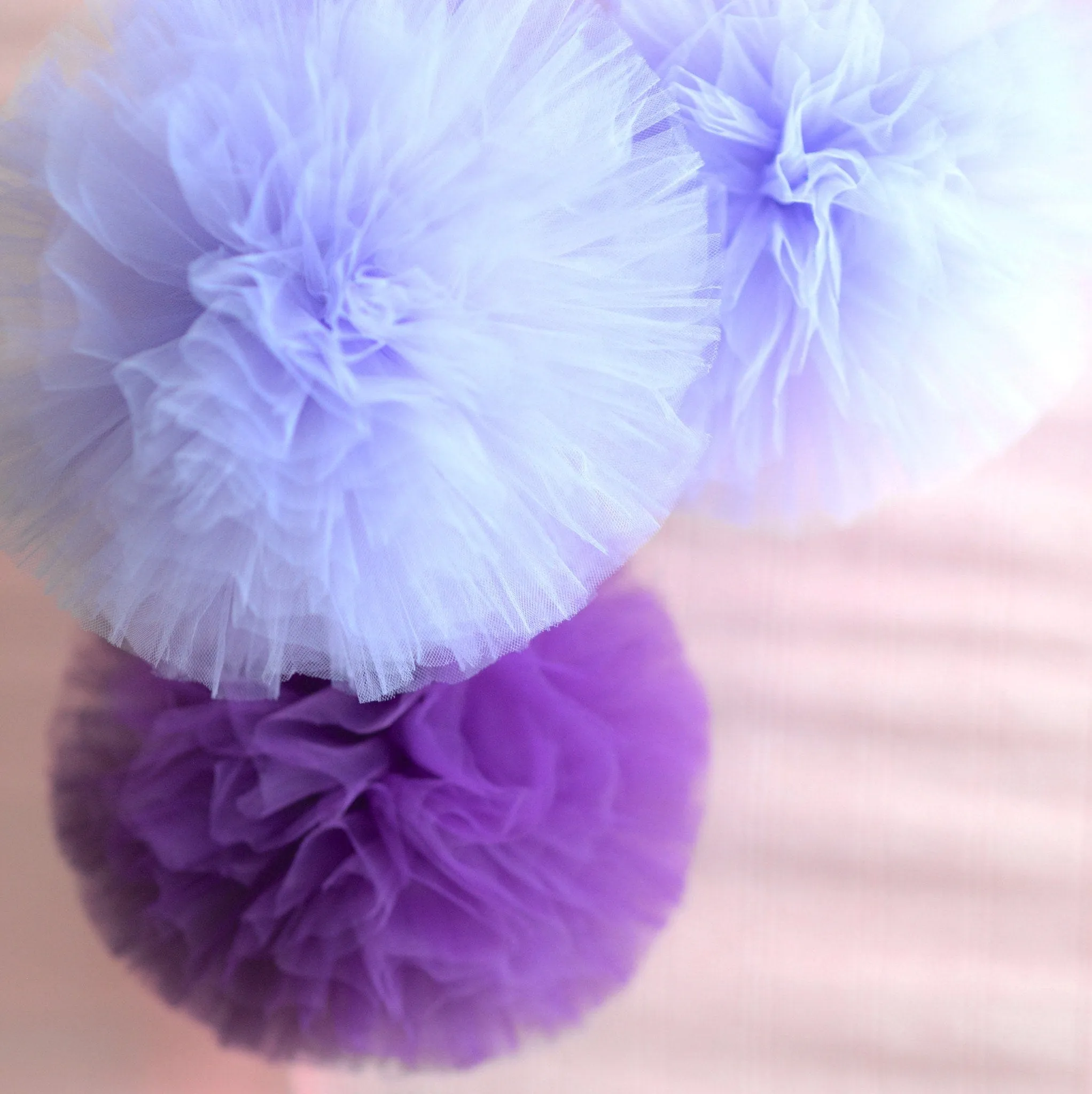 Purple tulle pom pom