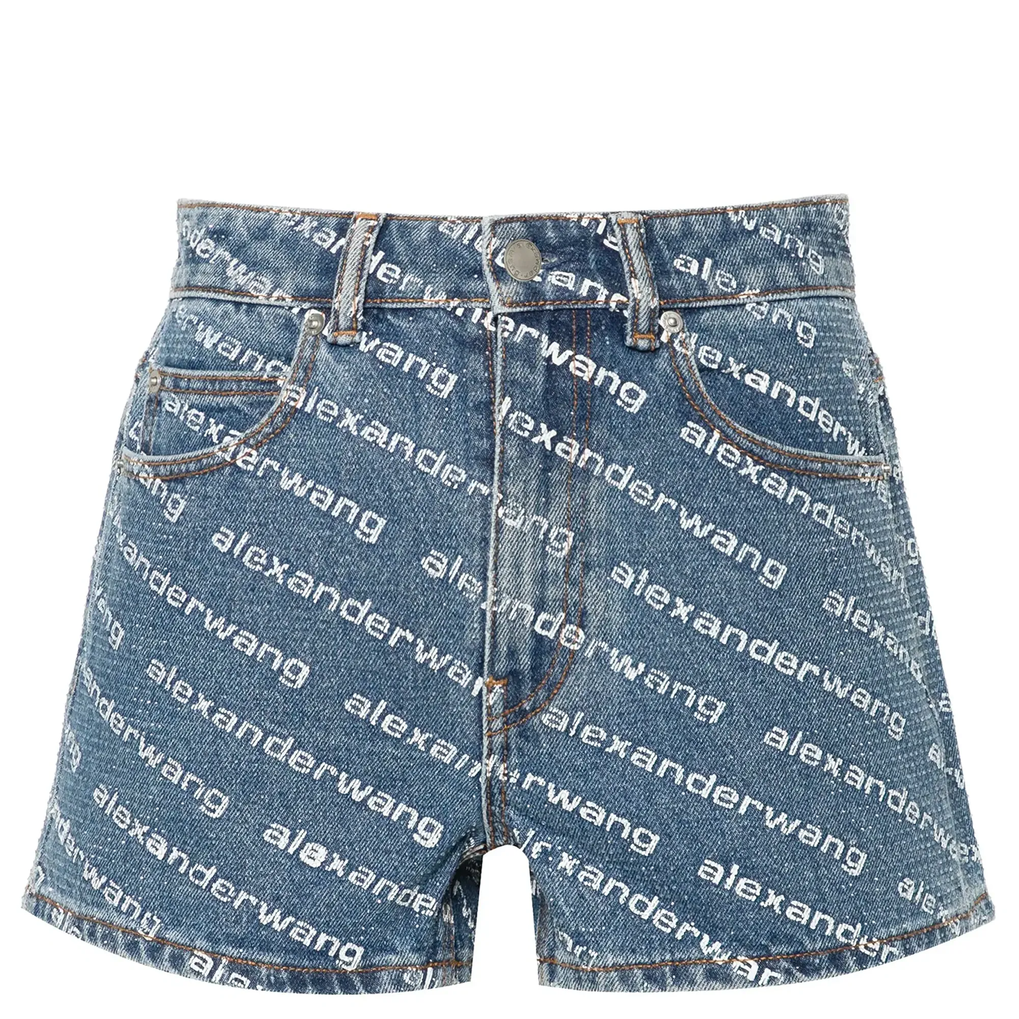 Rhinestoned Denim Shorts