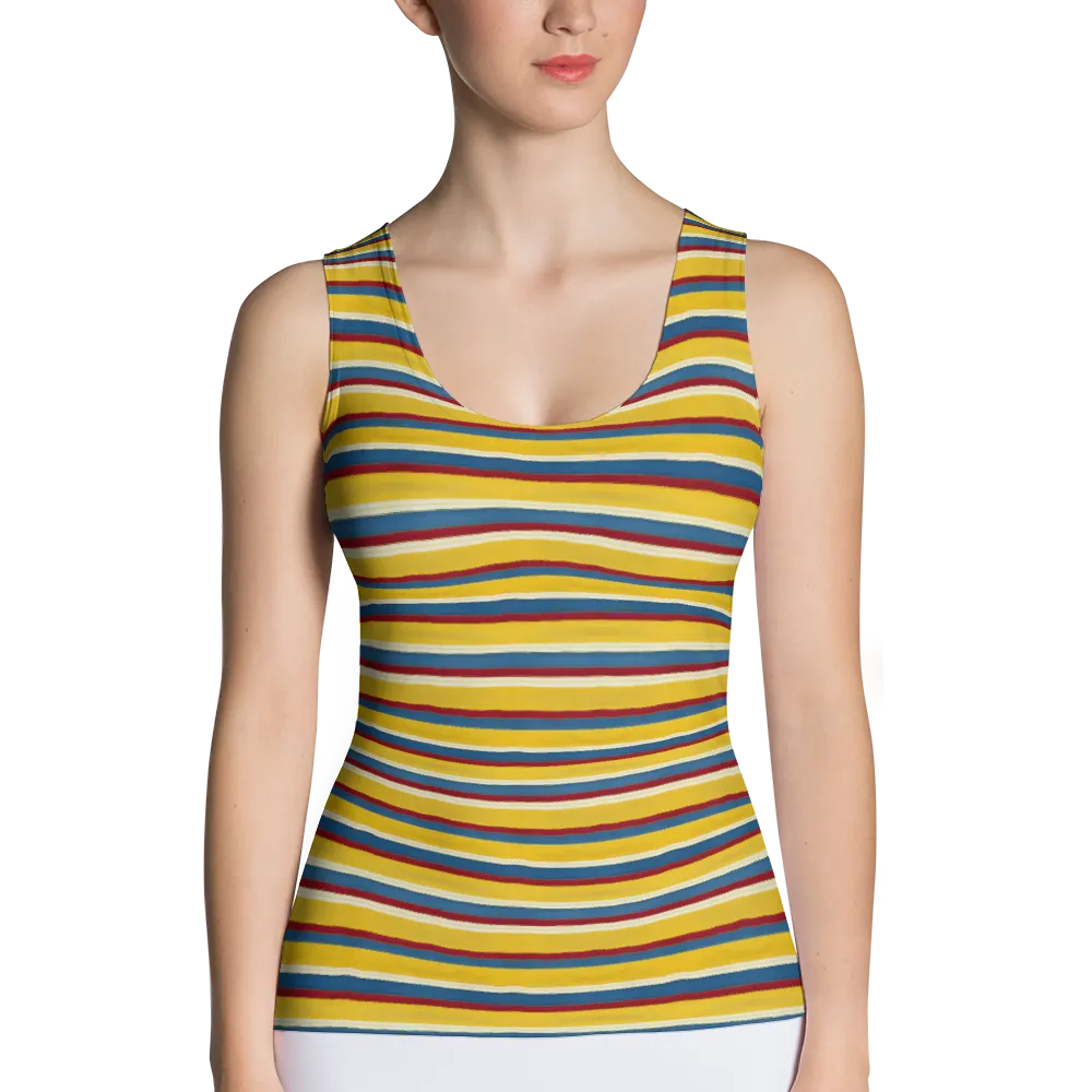 Riviera Stripe Fitted Tank Top