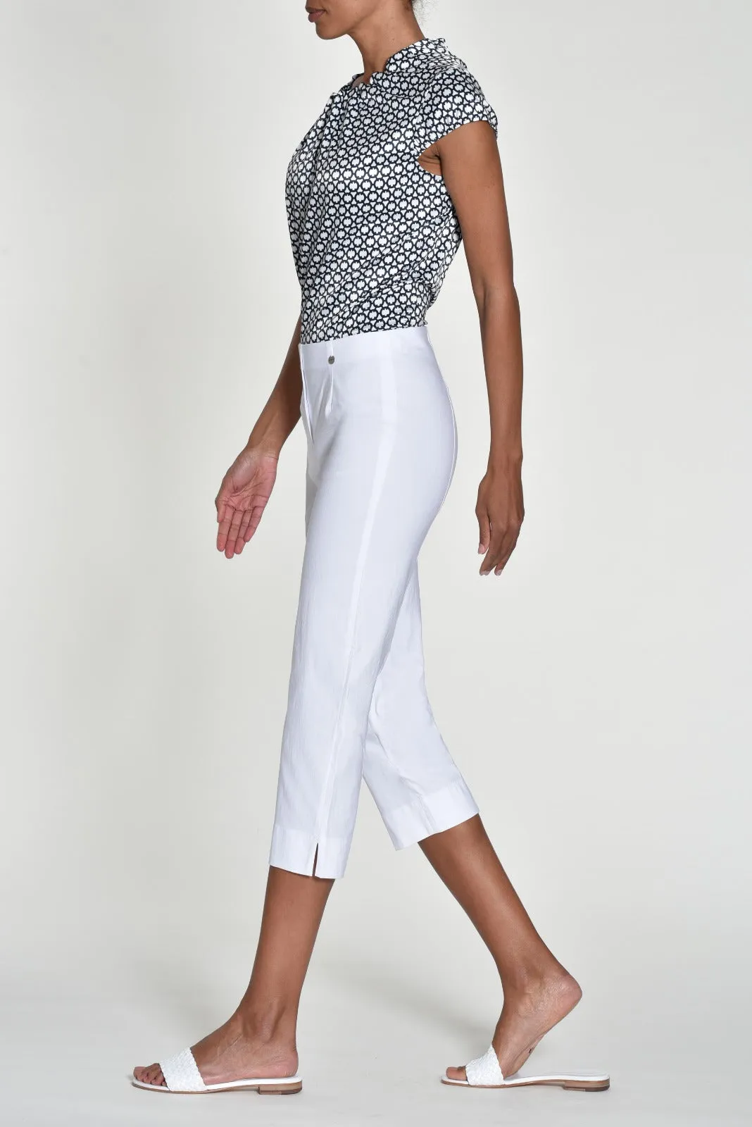 Robell Crop Trousers | White