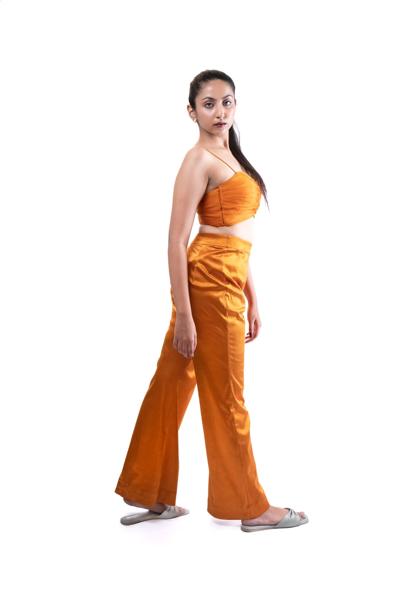 Rust Orange Wide Leg Pants