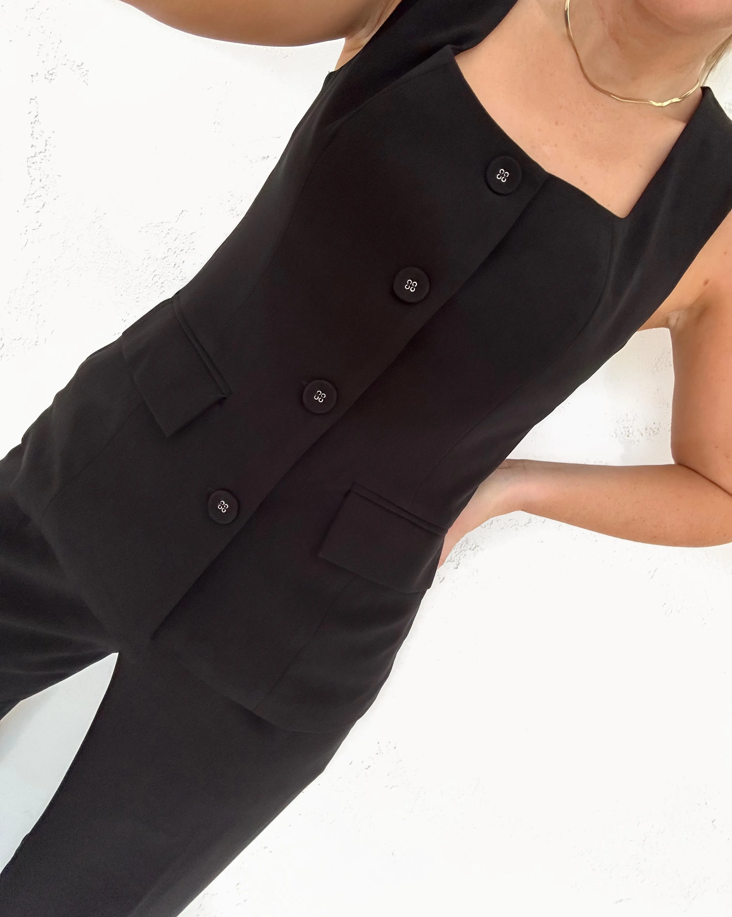 SAMARA Button up Vest - Black