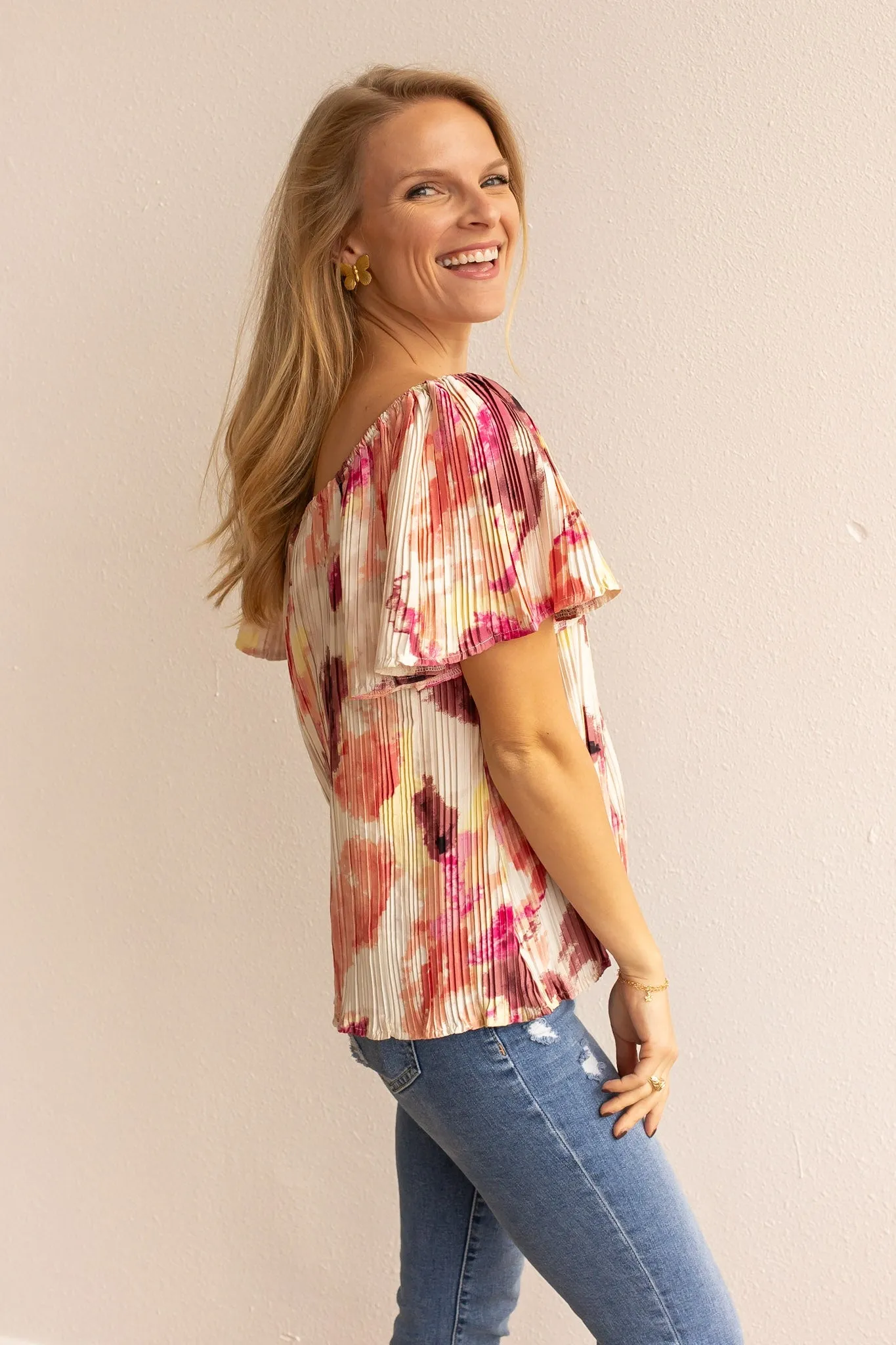 Serenity Sunset Off-the-Shoulder Blouse