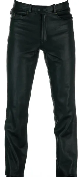 Spada Western Leather Mens Jean Trousers - Black