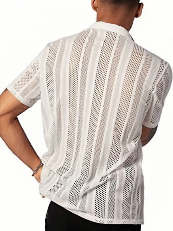 TEEK - Mens Buttoned Knitted Short Sleeve Shirt