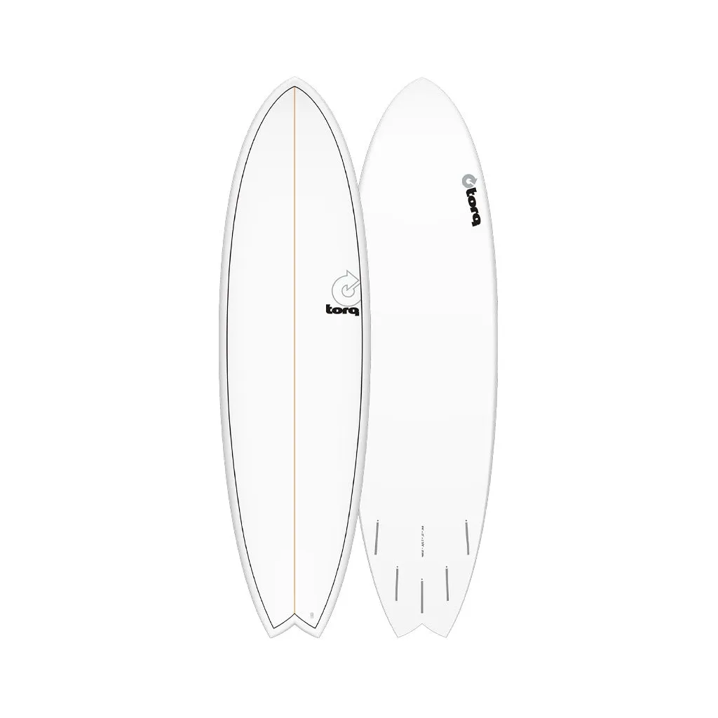 Torq TET Mod Fish White Pinline Surfboard