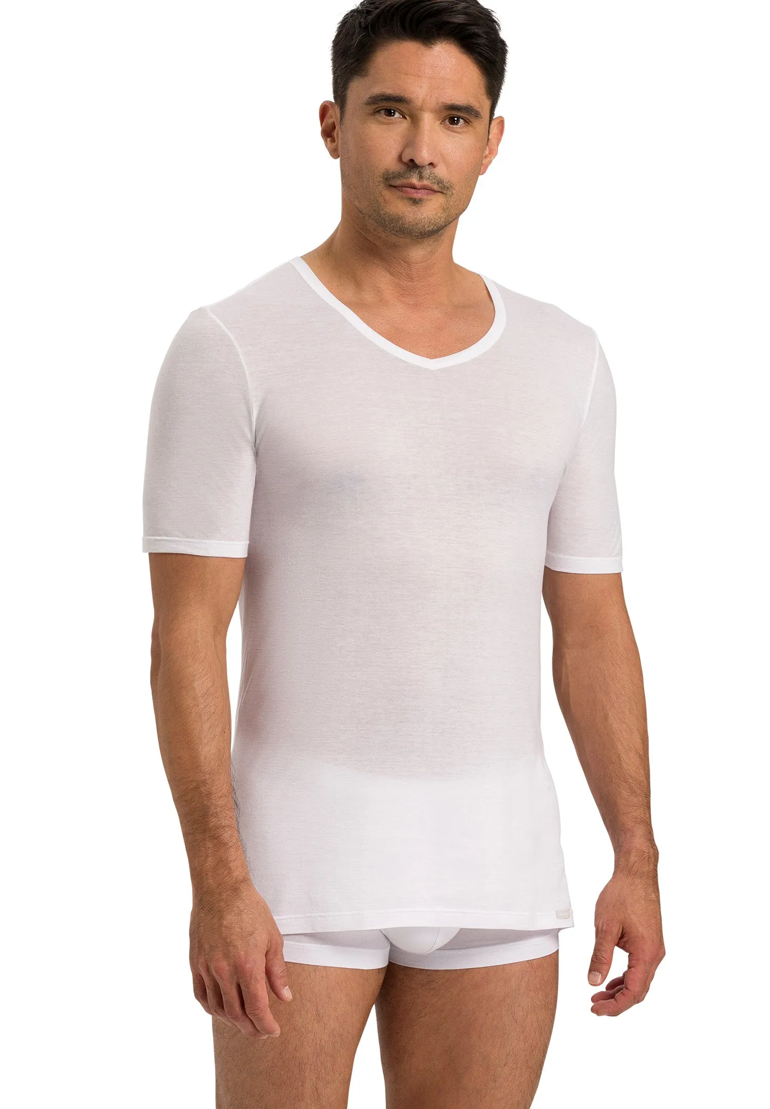 Ultralight Supima Cotton V-Neck Fitted T-Shirt | White 73001-101