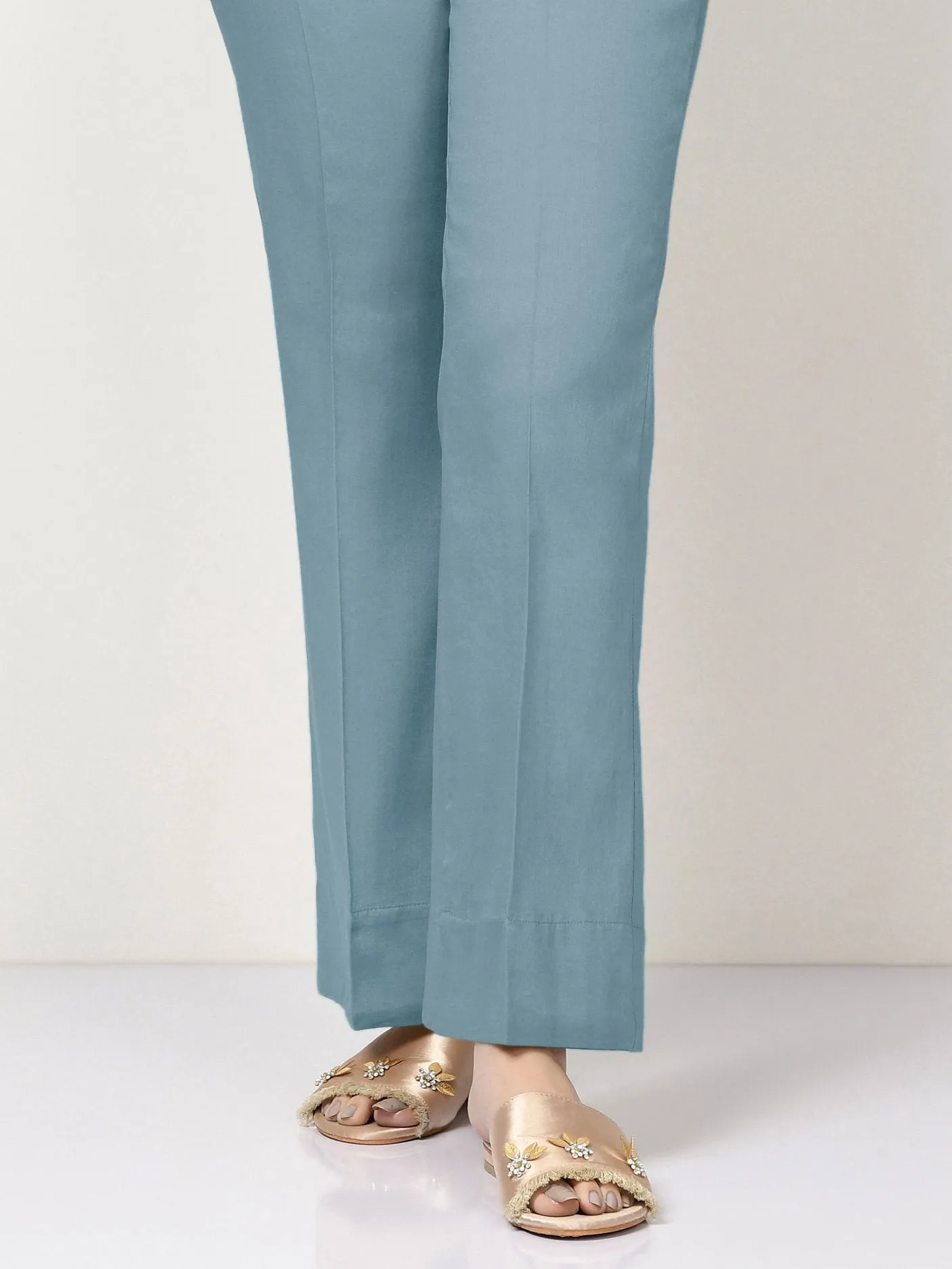 Unstitched Cambric Trouser -Light Blue