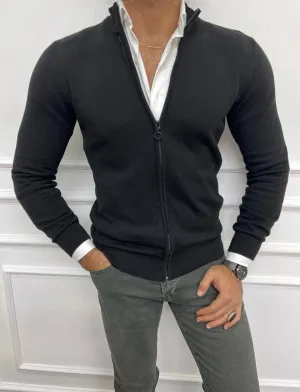 V-neck Black Cardigan