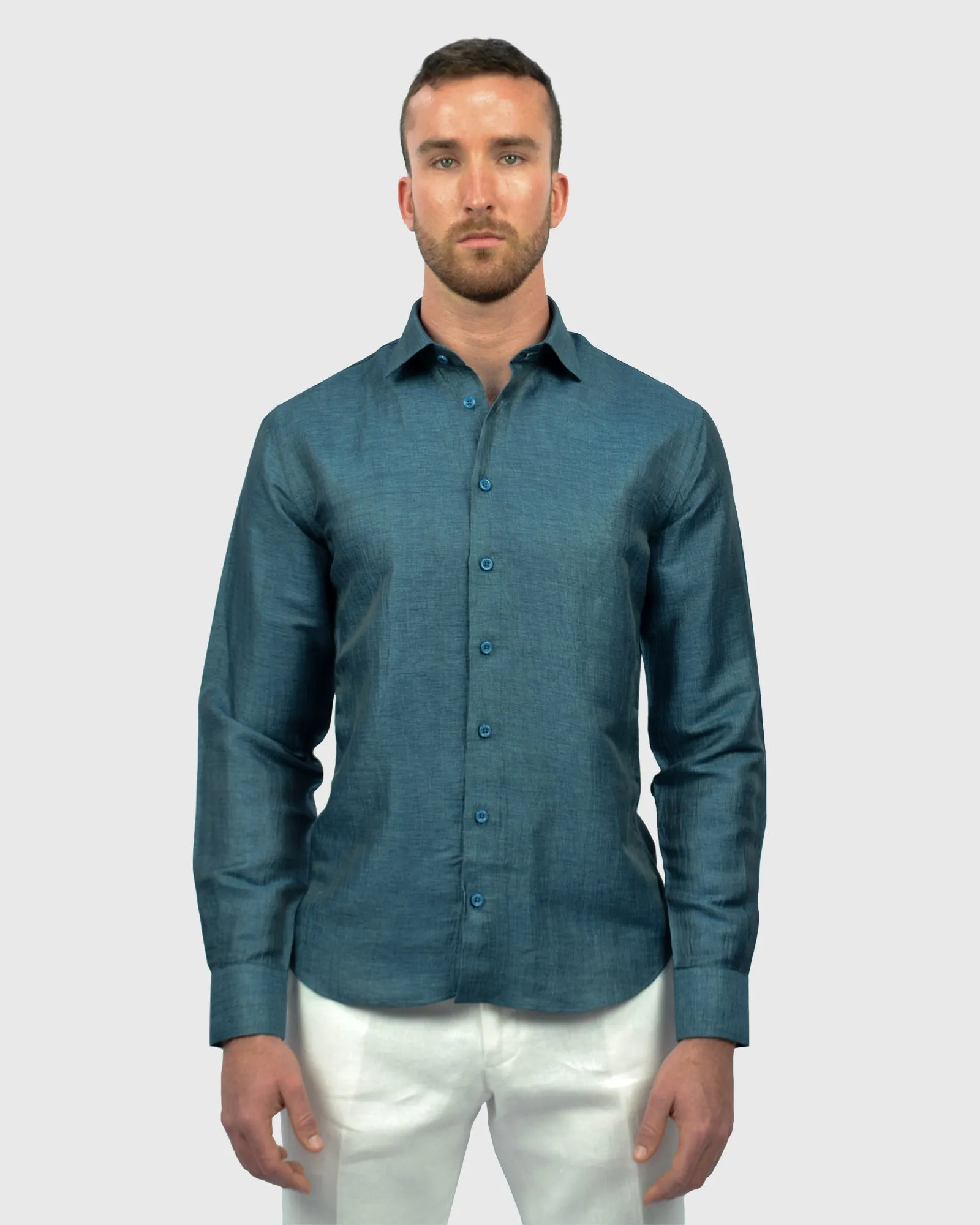 VINCENT & FRANKS S19M2818042 TURQUOISE SLIM SC SHIRT