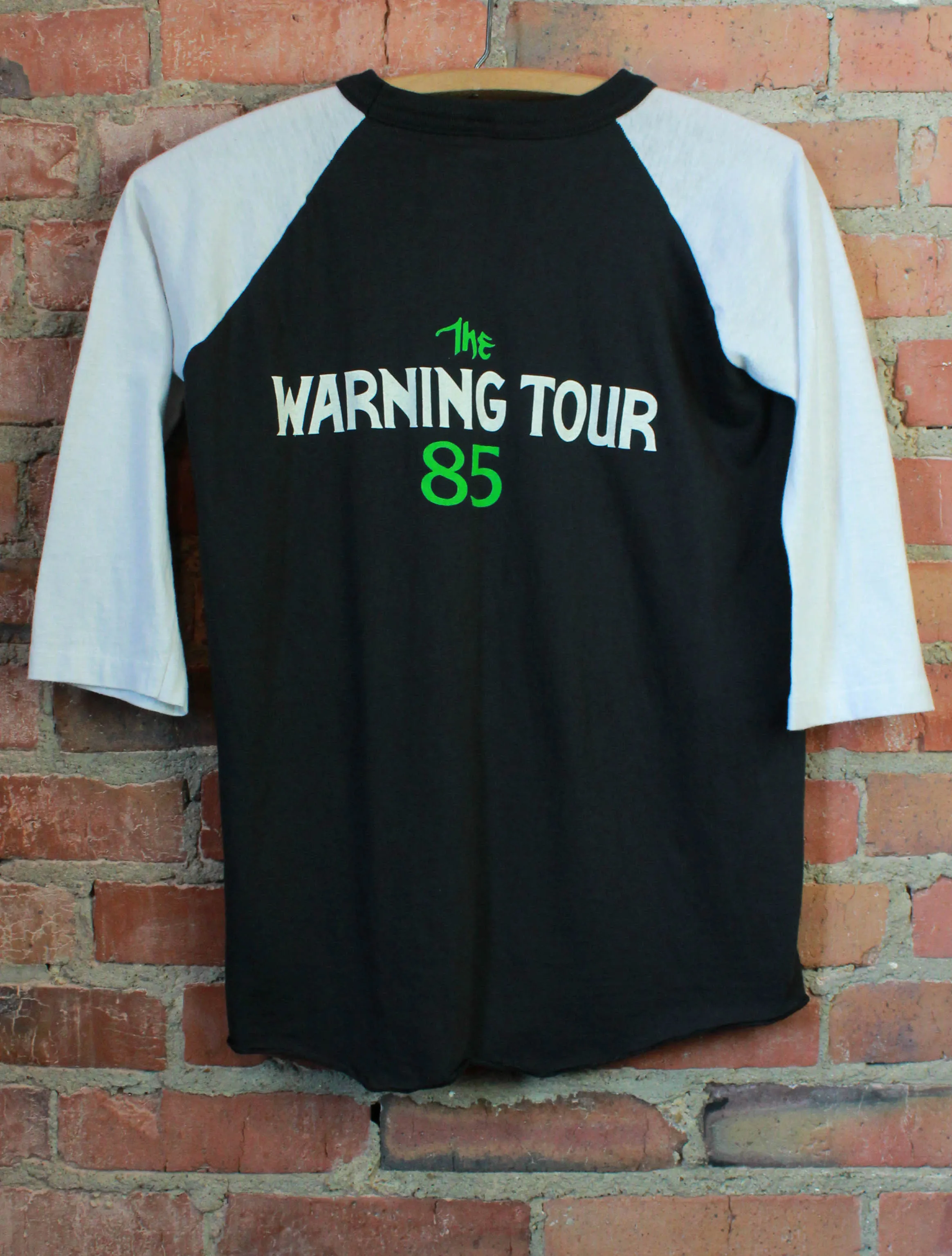 Vintage 1985 Queensryche Concert T Shirt The Warning Tour Raglan Jersey Black Unisex Small