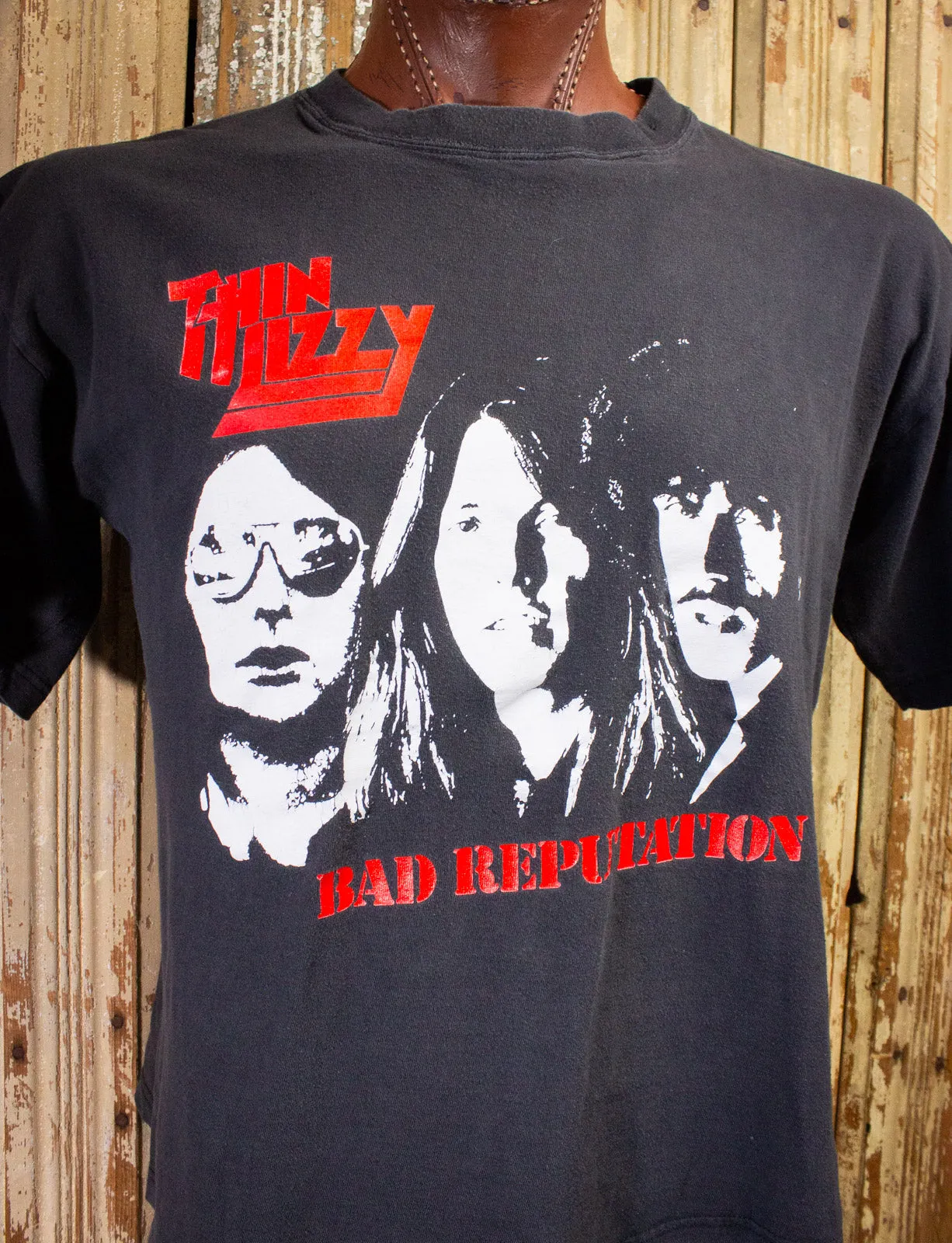 Vintage Thin Lizzy Bad Reputation Concert T Shirt 90s Black XL