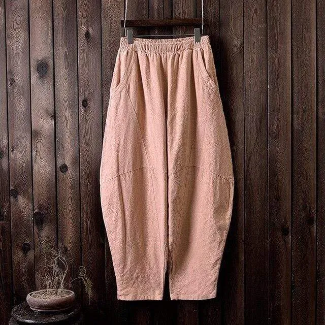 Wide Leg Linen Harem Pants | Zen