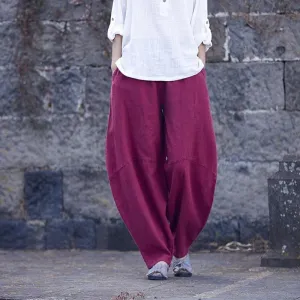 Wide Leg Linen Harem Pants | Zen