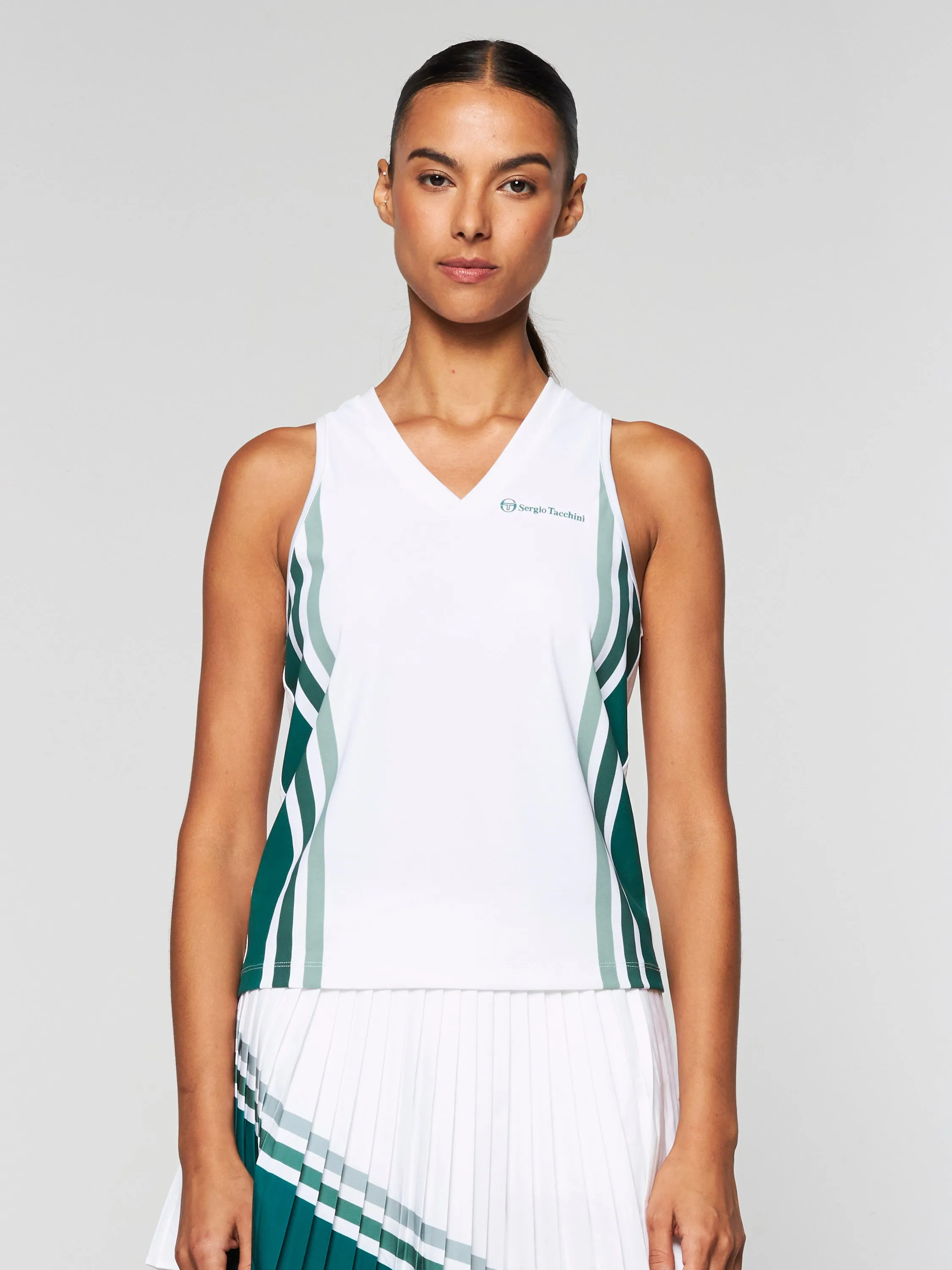 Women's Monza Tennis Tank- Brilliant White