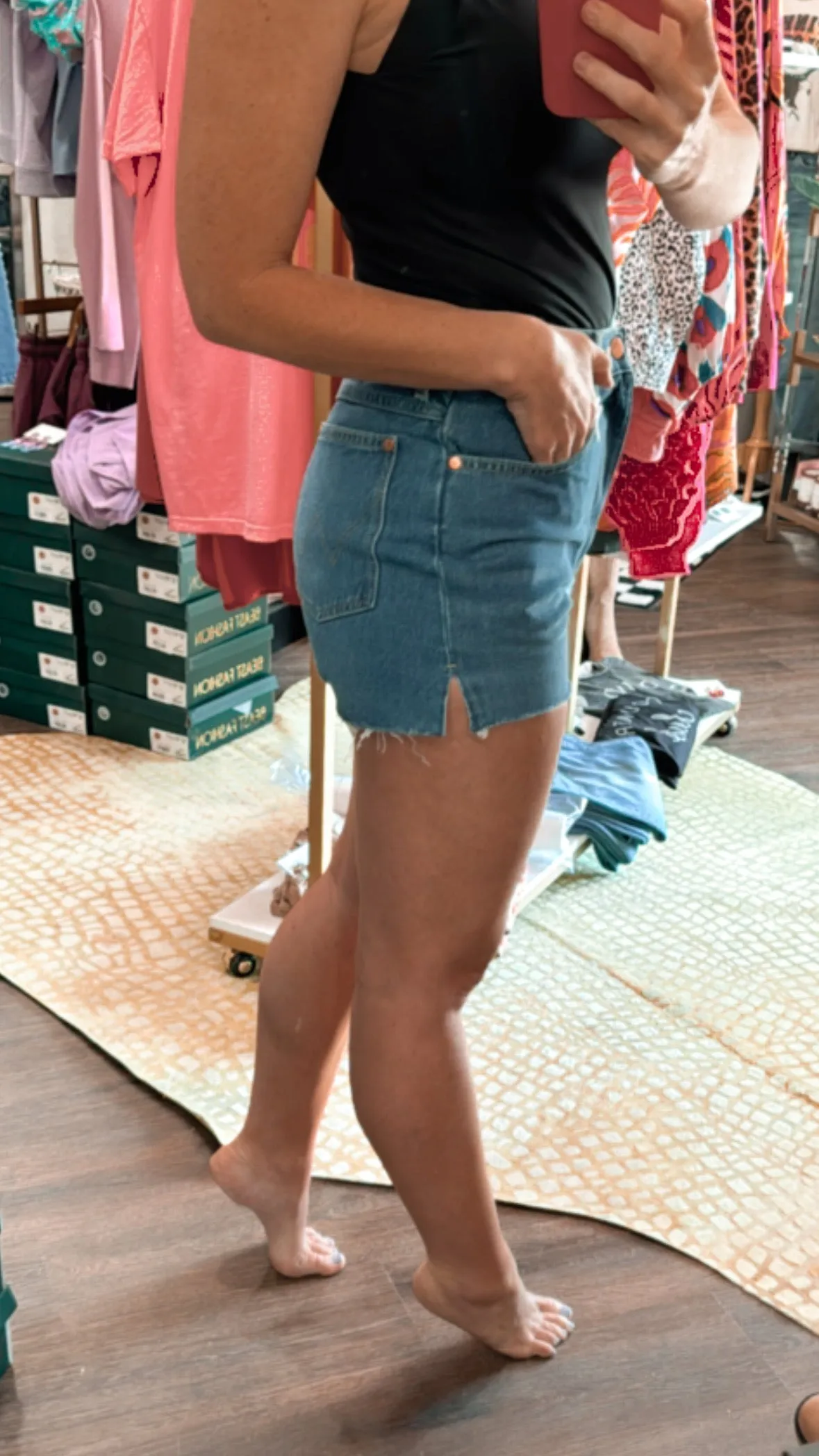 Wrangler High Rise 'Festival Shorts' in Ocean Drive