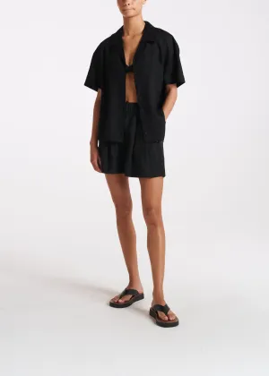 Zurich Short Black Organic Linen